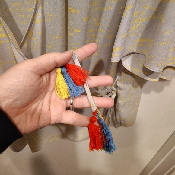 Melissa McCarthy 7 Seven Women's Artsy Chiffon Wrap Top Sz 2X-Boho Festival Wear - Picture 4 of 6